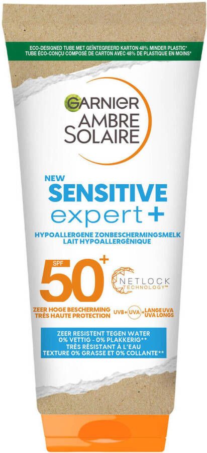 Garnier Ambre Solaire Sensitive Expert zonnebrandmelk SPF 50+ 200 ml Wit