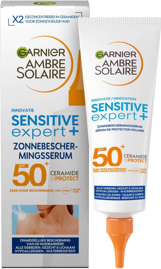 Garnier Ambre Solaire Sensitive Expert zonbeschermingsserum zonnebrand SPF 50+ 125 ml Wit