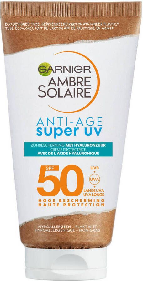 Garnier Ambre Solaire Sensitive Expert+ Anti-Aging gezichtscrème zonnebrand SPF 50+ 50ml Wit