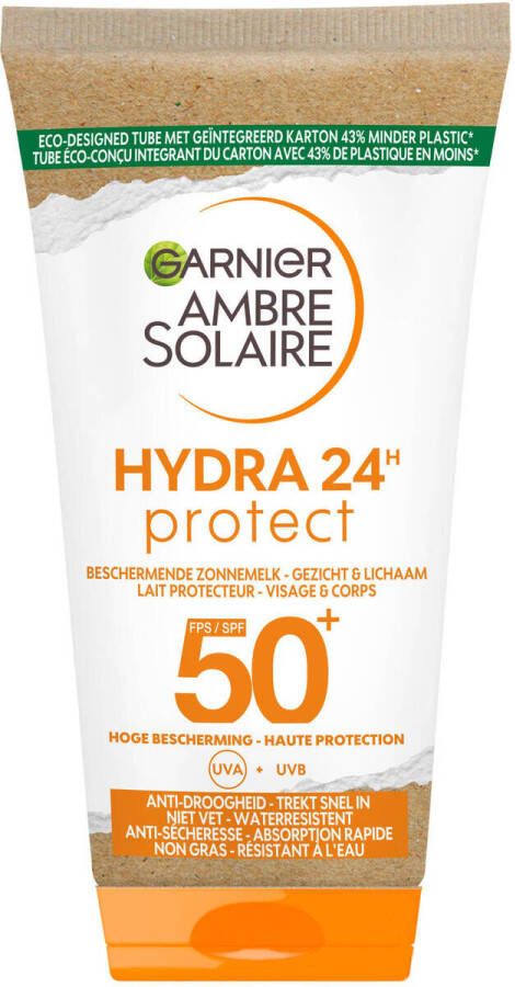 Garnier Ambre Solaire RHydra24 reisformaat zonnebrand melk SPF 50+ 50 ml Wit