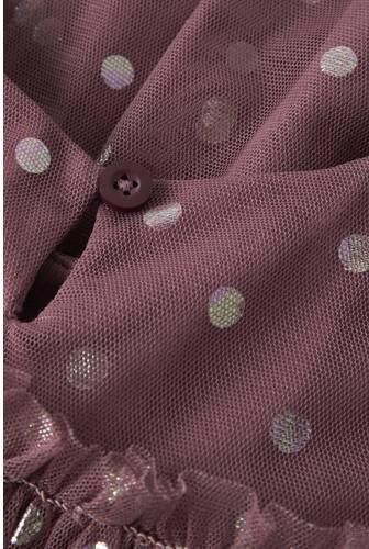 GUPPY BABY korte jurk met ruches en stippen paars Meisjes Polyester Ronde hals - Foto 2