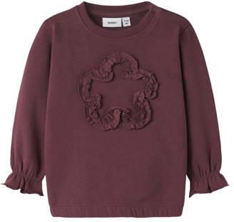 GUPPY BABY sweater met ruches Rood Effen