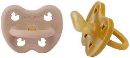 Hevea speen 2-pack 3-36 ortho Golden Honey & Tan Beige Fopspeen