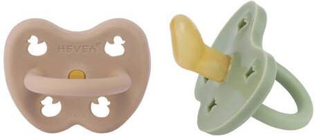 Hevea speen 2-pack 3-36 ortho Tan Beige & Moss Green Fopspeen
