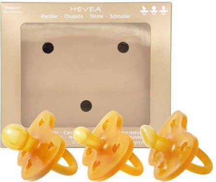 Hevea speen 3-pack sym ortho rond trial pack Natural Fopspeen
