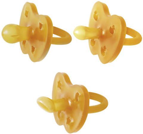 Hevea speen 3-pack sym ortho rond trial pack Natural Fopspeen - Foto 2