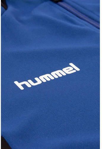 Hummel Junior sportsweater Authentic 1 4 Zip kobaltblauw zwart Jongens Polyester Opstaande kraag 140 - Foto 3