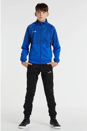 Hummel Junior trainingspak blauw zwart Polyester Opstaande kraag
