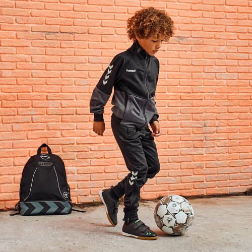 Hummel Junior trainingspak zwart grijs Polyester Opstaande kraag 128