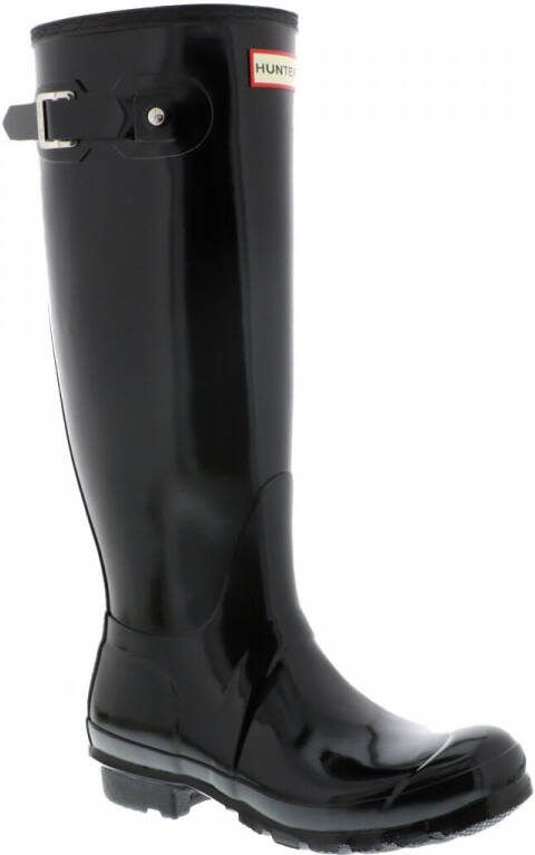 Hunter original tall gloss regenlaarzen met profielzool zwart