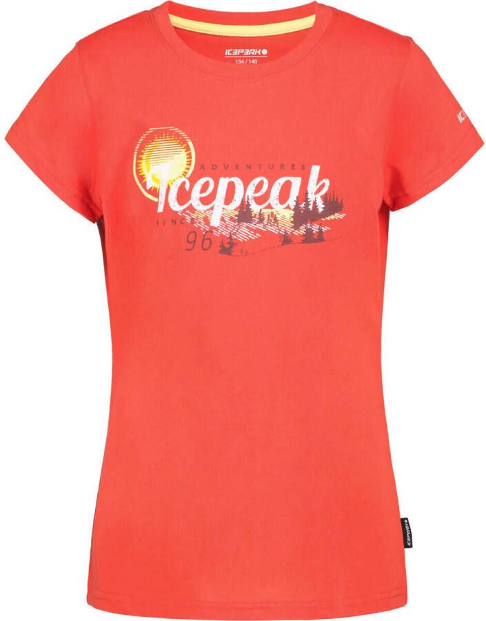 Icepeak outdoor T-shirt koraalrood Sport t-shirt Meisjes Polyester Ronde hals 128