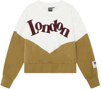 Indian Blue Jeans oversized sweater met tekst groen offwhite Meerkleurig - Foto 7