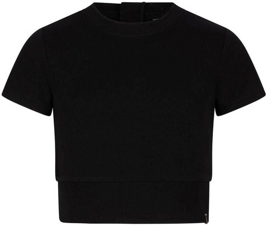 INDIAN BLUE JEANS Meisjes Tops & T-shirts Cropped T-shirt Rip Zip Zwart