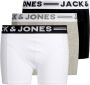Jack & jones JUNIOR boxershort set van 3 zwart wit grijs melange Jongens Stretchkatoen 140 - Thumbnail 3