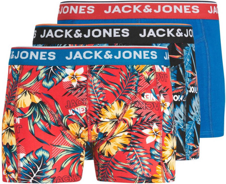 Jack & jones JUNIOR boxershort JACAZORES set van 3 Rood Jongens Stretchkatoen 128