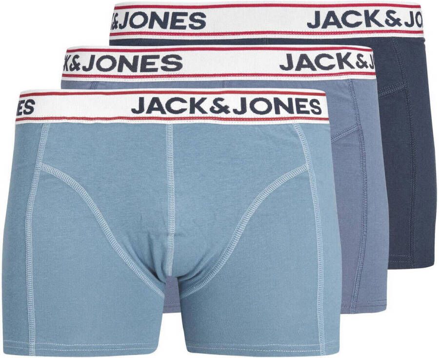 Jack & jones JUNIOR boxershort JACJAKE set van 3 blauw d.blauw Jongens Stretchkatoen 116