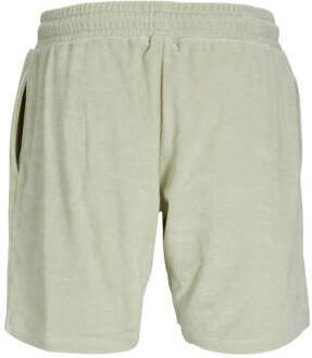 Jack & jones JUNIOR badstof casual short JPSTJAYDEN JJJAMES zachtgroen Korte broek 140
