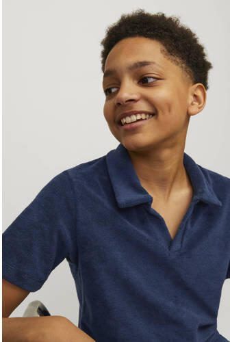 Jack & jones JUNIOR badstof polo JPRBLA donkerblauw Effen 140 - Foto 2