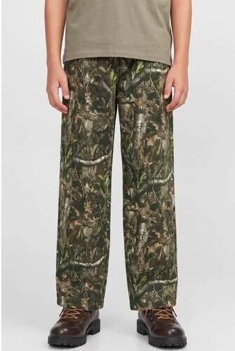 JACK & JONES JUNIOR barrel joggingbroek met print donkergroen Jongens Sweat
