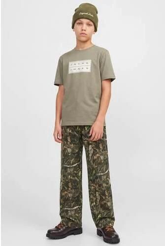 JACK & JONES JUNIOR barrel joggingbroek met print donkergroen Jongens Sweat - Foto 3