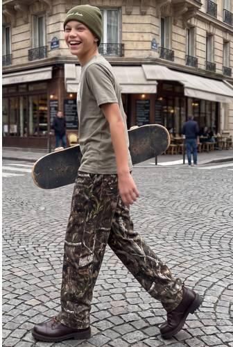 JACK & JONES JUNIOR barrel joggingbroek met print donkergroen Jongens Sweat - Foto 2
