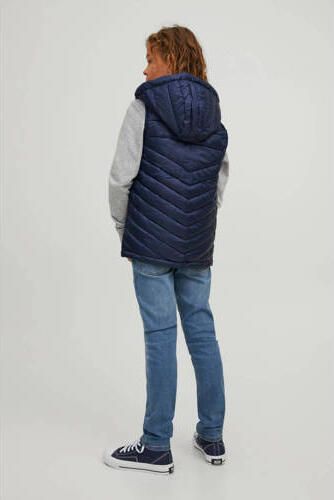 Jack & jones JUNIOR bodywarmer JJEHERO met logo donkerblauw Jongens Polyester Capuchon 128 - Foto 4
