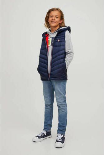 Jack & jones JUNIOR bodywarmer JJEHERO met logo donkerblauw Jongens Polyester Capuchon 128 - Foto 3