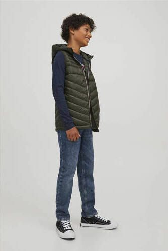 Jack & jones JUNIOR bodywarmer JJEHERO met logo donkergroen Jongens Polyester Capuchon 140 - Foto 2