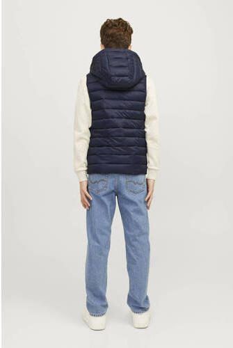 Jack & jones JUNIOR bodywarmer JJESPRINT donkerblauw Jongens Nylon Capuchon 152