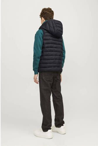 Jack & jones JUNIOR bodywarmer JJESPRINT zwart Jongens Nylon Capuchon Effen 128