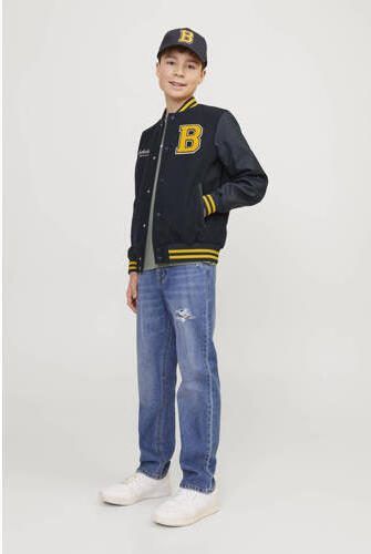 Jack & jones JUNIOR bomberjack JORCOLLEGE met printopdruk donkerblauw Jas Jongens Polyester Ronde hals 128 - Foto 3