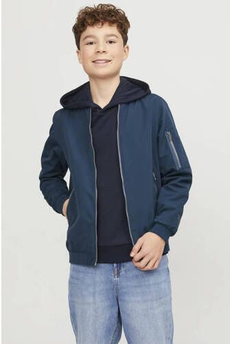 Jack & jones JUNIOR bomberjack zomer JJERUSH petrol blauw Jas Jongens Polyester Opstaande kraag 164 - Foto 2