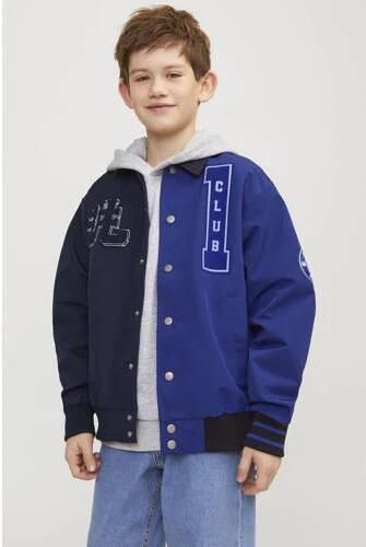 Jack & jones JUNIOR bomberjack zomer JORECOLE met printopdruk en 3D applicatie donkerblauw blauw Jas Jongens Polyester Klassieke kraag 128 - Foto 3