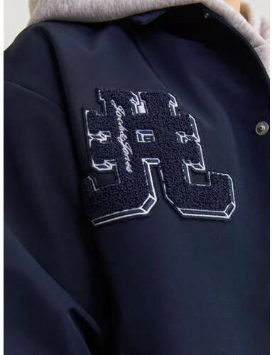 Jack & jones JUNIOR bomberjack zomer JORECOLE met printopdruk en 3D applicatie donkerblauw blauw Jas Jongens Polyester Klassieke kraag 128 - Foto 2