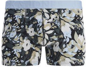 Jack & jones JUNIOR boxershort JACJONAH FLOWER set van 3 donkergroen lichtblauw zwart Jongens Stretchkatoen 152 - Foto 3