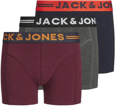 JACK & JONES JUNIOR boxershort JACLICHFIELD antraciet rood zwart (set van 3) Grijs Jongens Stretchkatoen - Foto 3