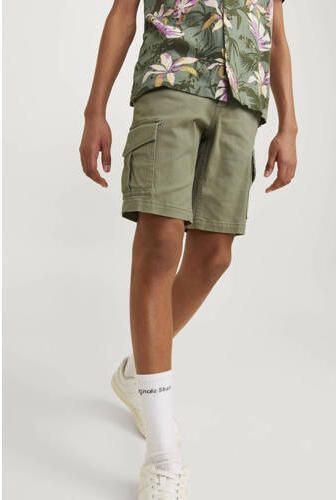 Jack & jones JUNIOR cargo short JPSTJOE JJCARGO oliegroen Korte broek Jongens Stretchkatoen 128 - Foto 3