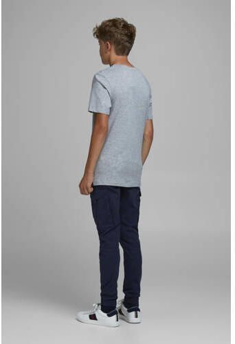 Jack & jones JUNIOR cargobroek JJIPAUL donkerblauw Jongens Stretchkatoen 176 - Foto 4