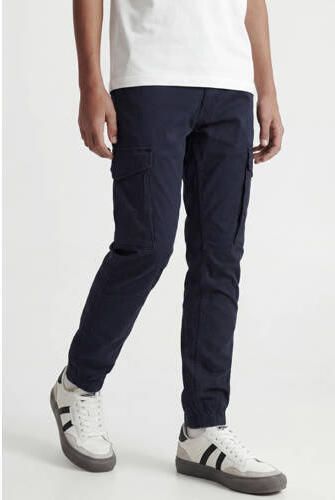 JACK & JONES JUNIOR cargobroek JJIPAUL donkerblauw Jongens Stretchkatoen - Foto 6