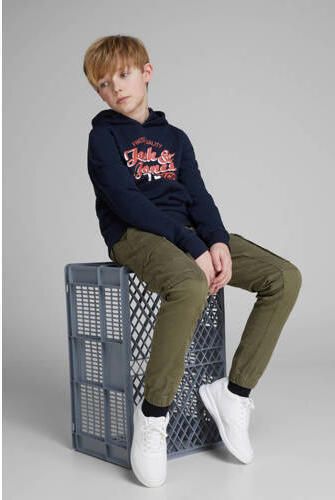 Jack & jones JUNIOR cargobroek JJIPAUL olijfgroen Jongens Stretchkatoen 128 - Foto 7