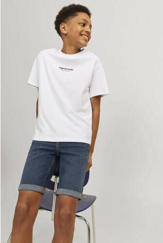 Jack & jones JUNIOR denim short blue denim Blauw Jongens Stretchdenim Effen 134 - Foto 3