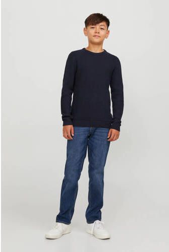 Jack & jones JUNIOR gebreide trui JORBRODY donkerblauw Jongens Katoen Ronde hals 152 - Foto 2