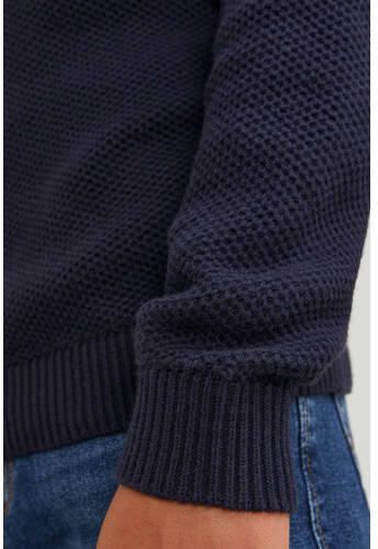 Jack & jones JUNIOR gebreide trui JORBRODY donkerblauw Jongens Katoen Ronde hals 152