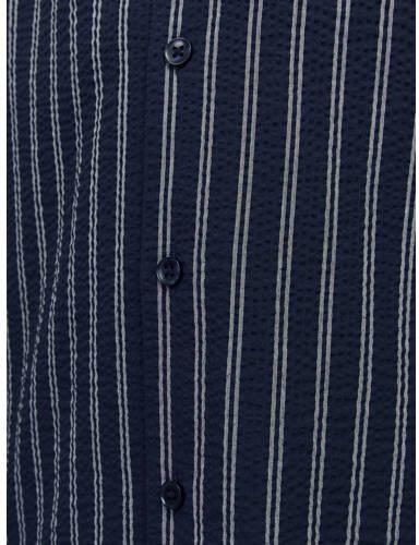 Jack & jones JUNIOR gestreept overhemd JORPALMA donkerblauw wit Jongens Polyester Klassieke kraag 128 - Foto 2