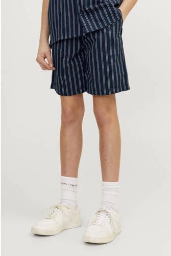 Jack & jones JUNIOR gestreepte casual short JPSTJAIDEN JJPALMA donkerblauw wit Korte broek Jongens Polyester 128