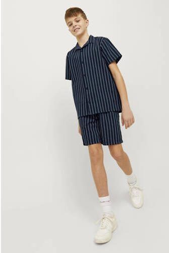 Jack & jones JUNIOR gestreepte casual short JPSTJAIDEN JJPALMA donkerblauw wit Korte broek Jongens Polyester 134 - Foto 3