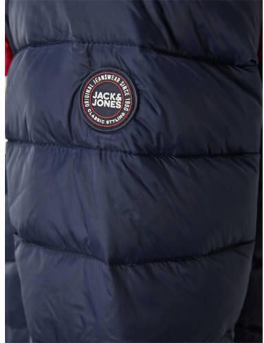 Jack & jones JUNIOR gewatteerde jas JJEHERO donkerblauw Jongens Polyester Capuchon 176 - Foto 5