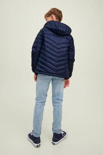 Jack & jones JUNIOR gewatteerde jas JJEHERO donkerblauw Jongens Polyester Capuchon 152 - Foto 4