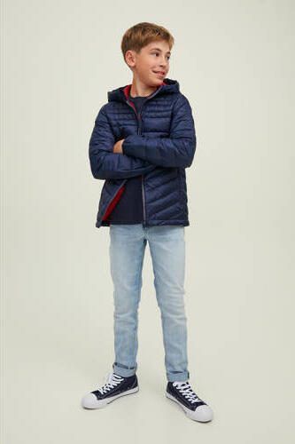 Jack & jones JUNIOR gewatteerde jas JJEHERO donkerblauw Jongens Polyester Capuchon 152 - Foto 6