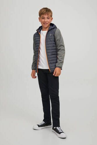 Jack & jones JUNIOR gewatteerde jas JJEMULTI grijs grijs melange Jongens Polyester Capuchon 128 - Foto 4